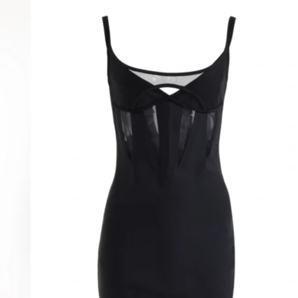 Mugler X H&M Corset-Style Sleeveless Mini Dress In Black - Bodycon Minid